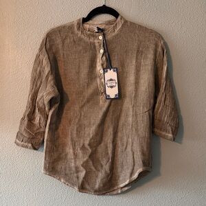 Women’s Taupe Linen Shirt